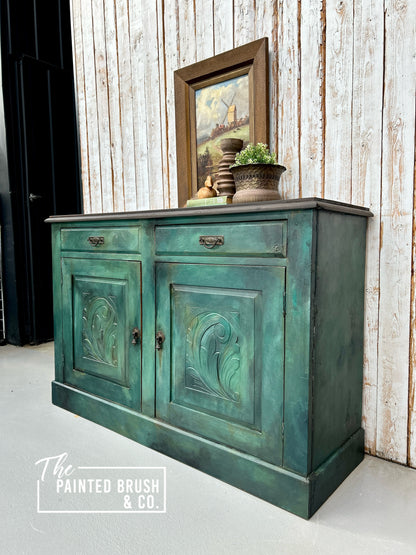 Grungy Green Sideboard