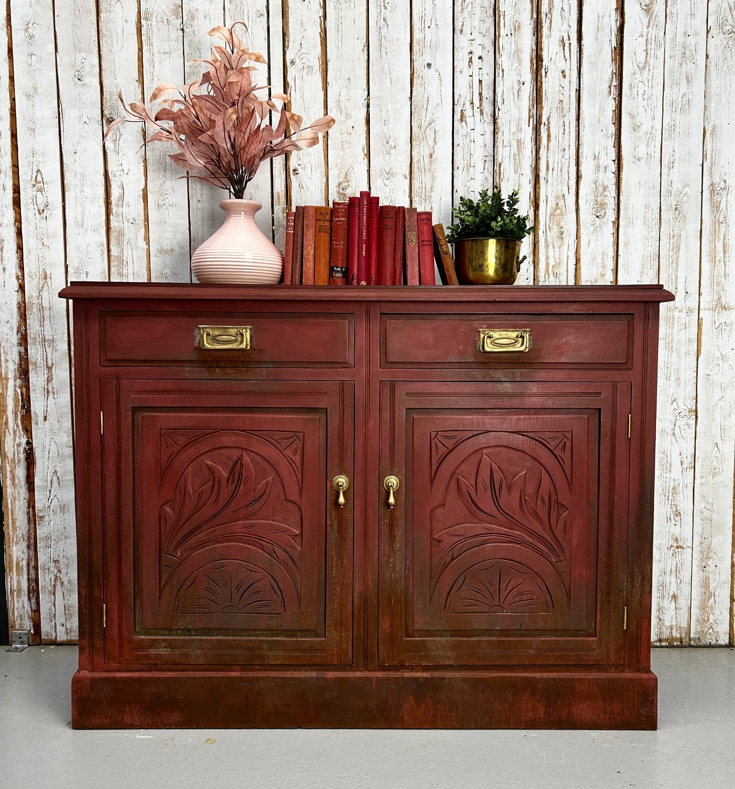 Kelly’s Rusted Maroon Sideboard