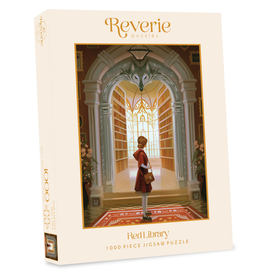 Reverie Puzzles - Red Library Jigsaw Puzzle (1000 Pieces)