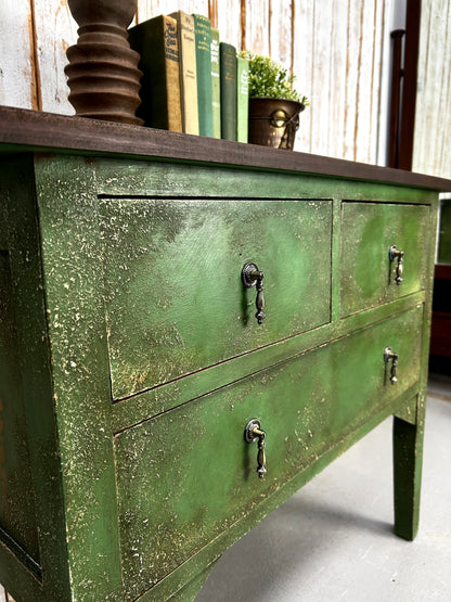 Vintage Textured Green Dresser