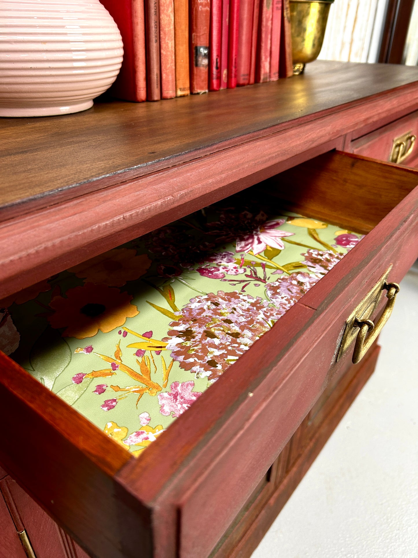 Kelly’s Rusted Maroon Sideboard