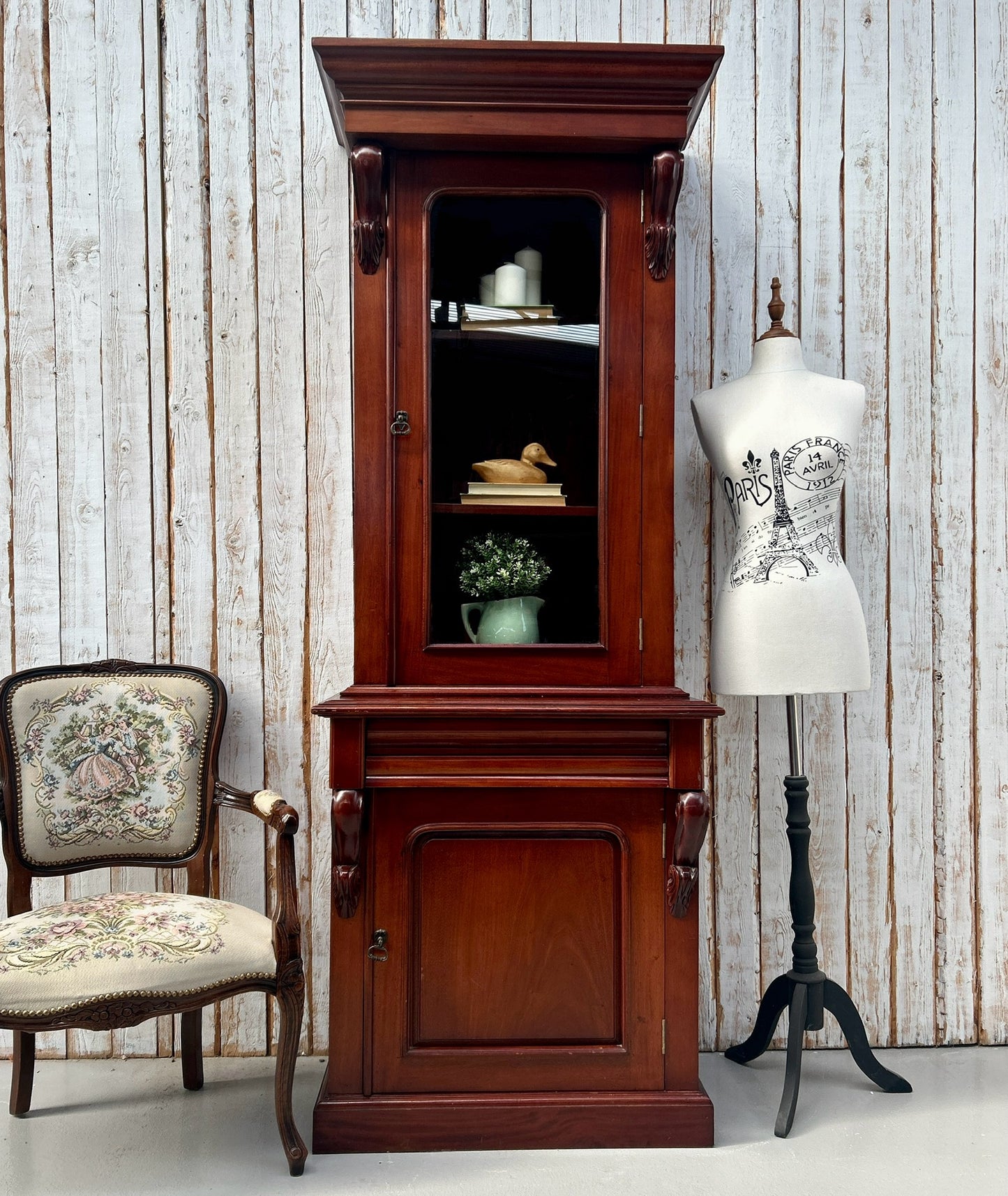 Reproduction Victorian era display case/bookcase