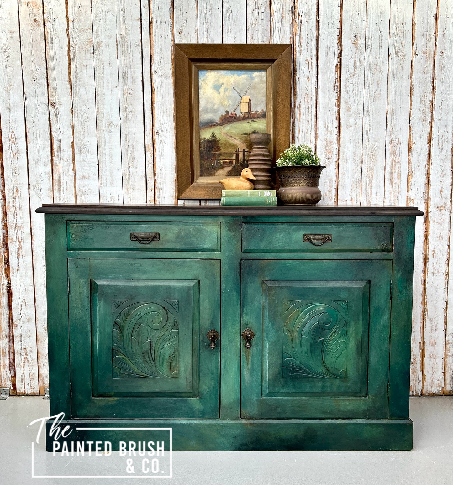 Grungy Green Sideboard