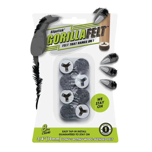 GORILLA FELT TAP IN Furniture Feet | 3/4" 19mm| 8PK | CHOCOLATE