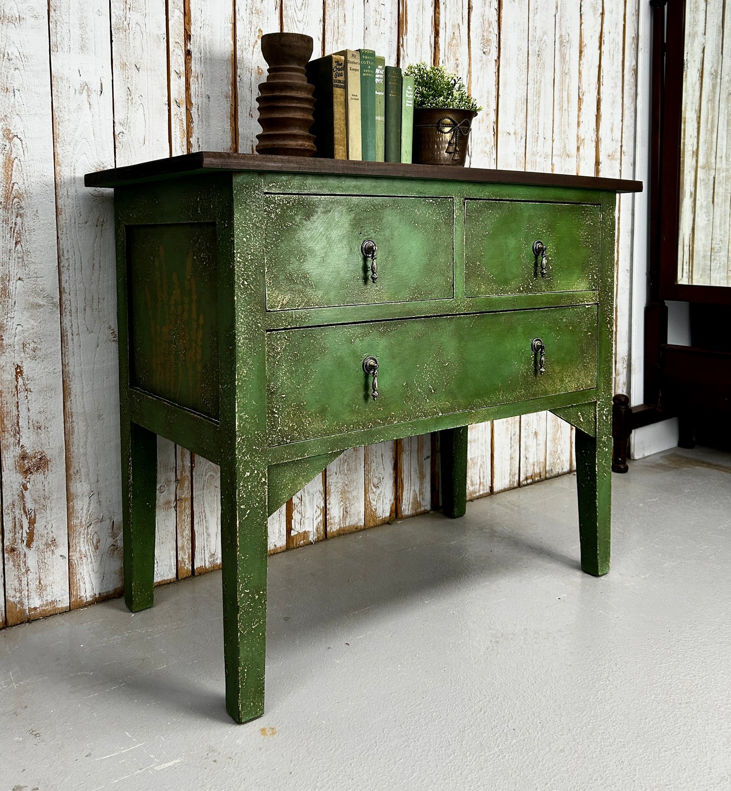 Vintage Textured Green Dresser