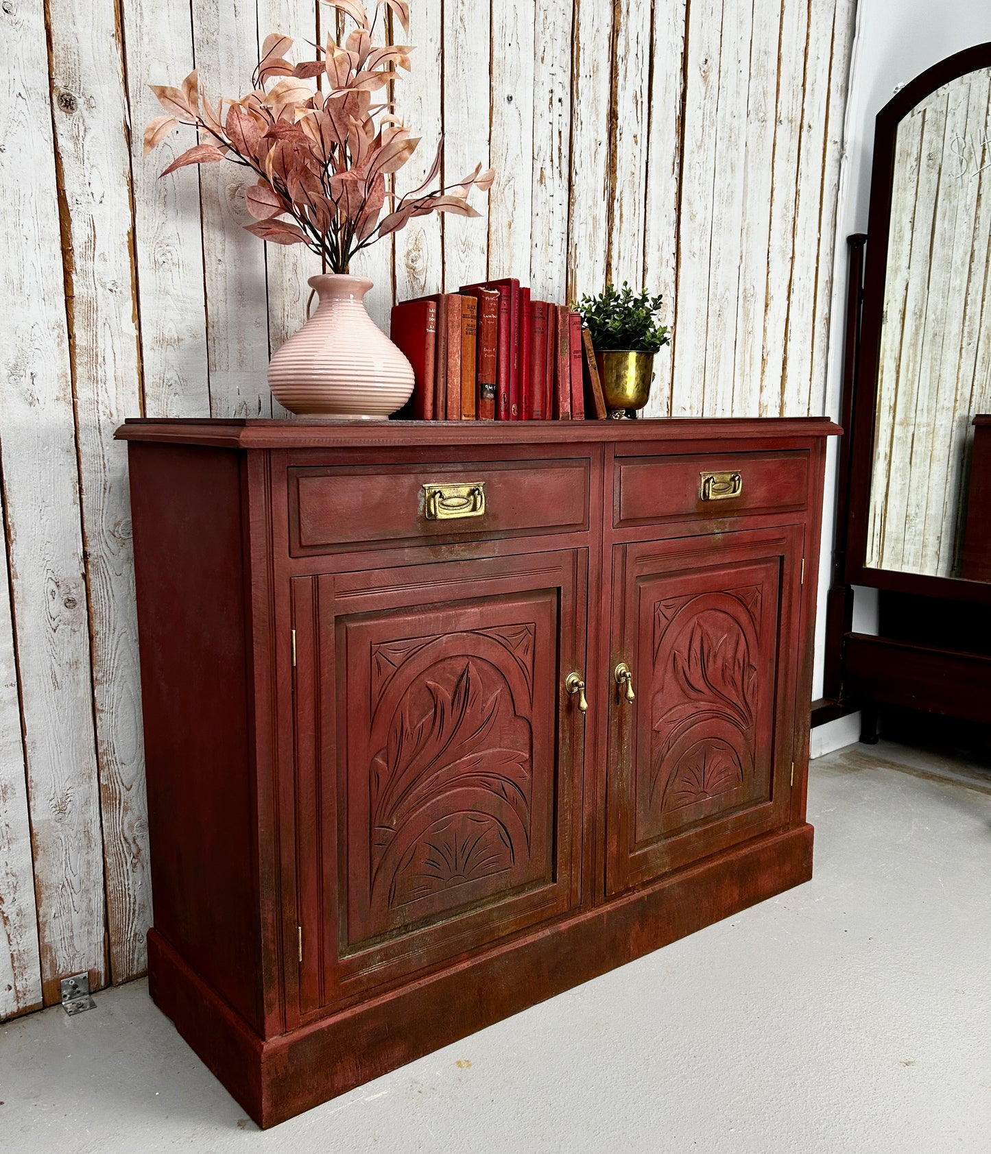 Kelly’s Rusted Maroon Sideboard