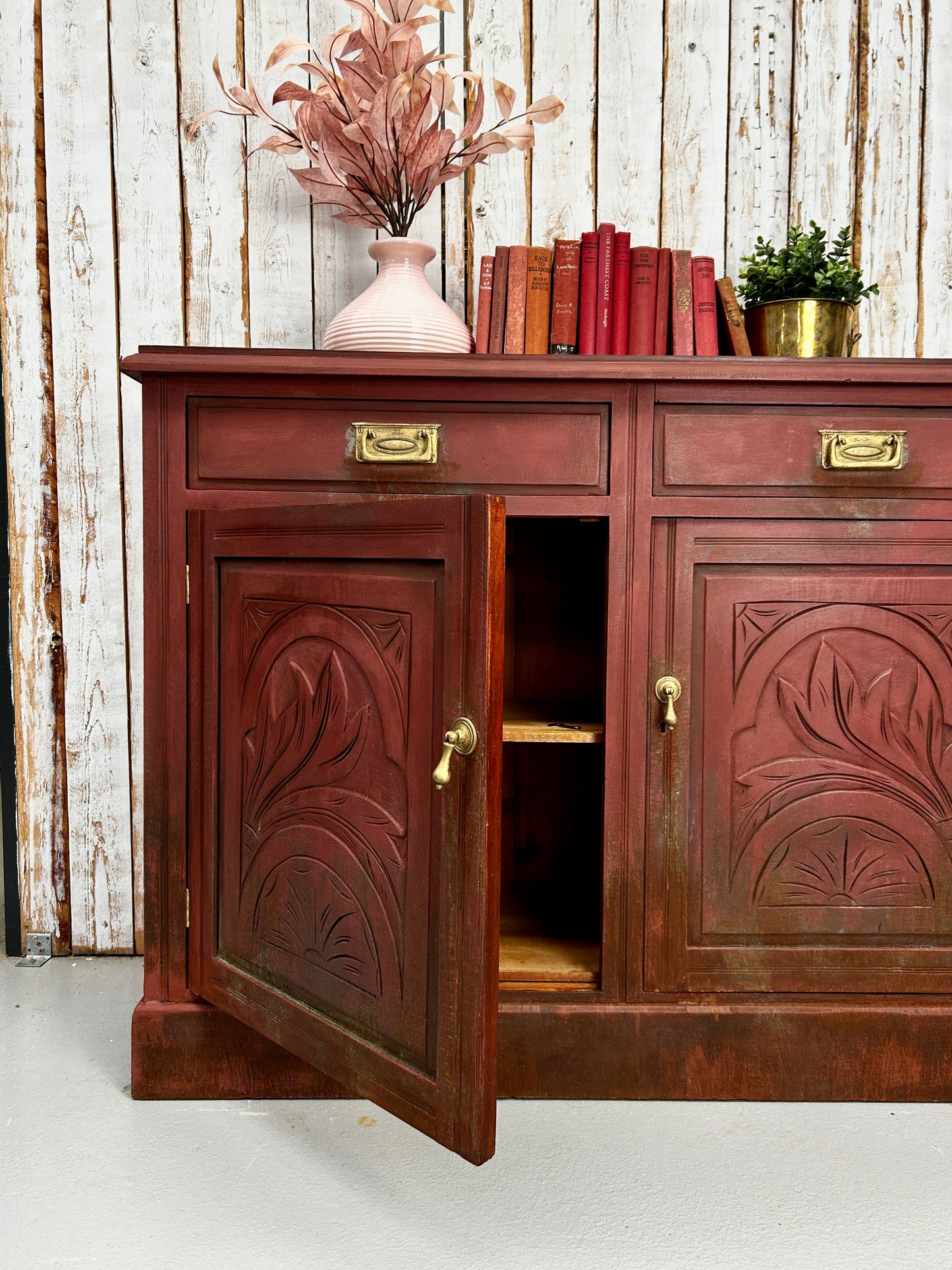 Kelly’s Rusted Maroon Sideboard