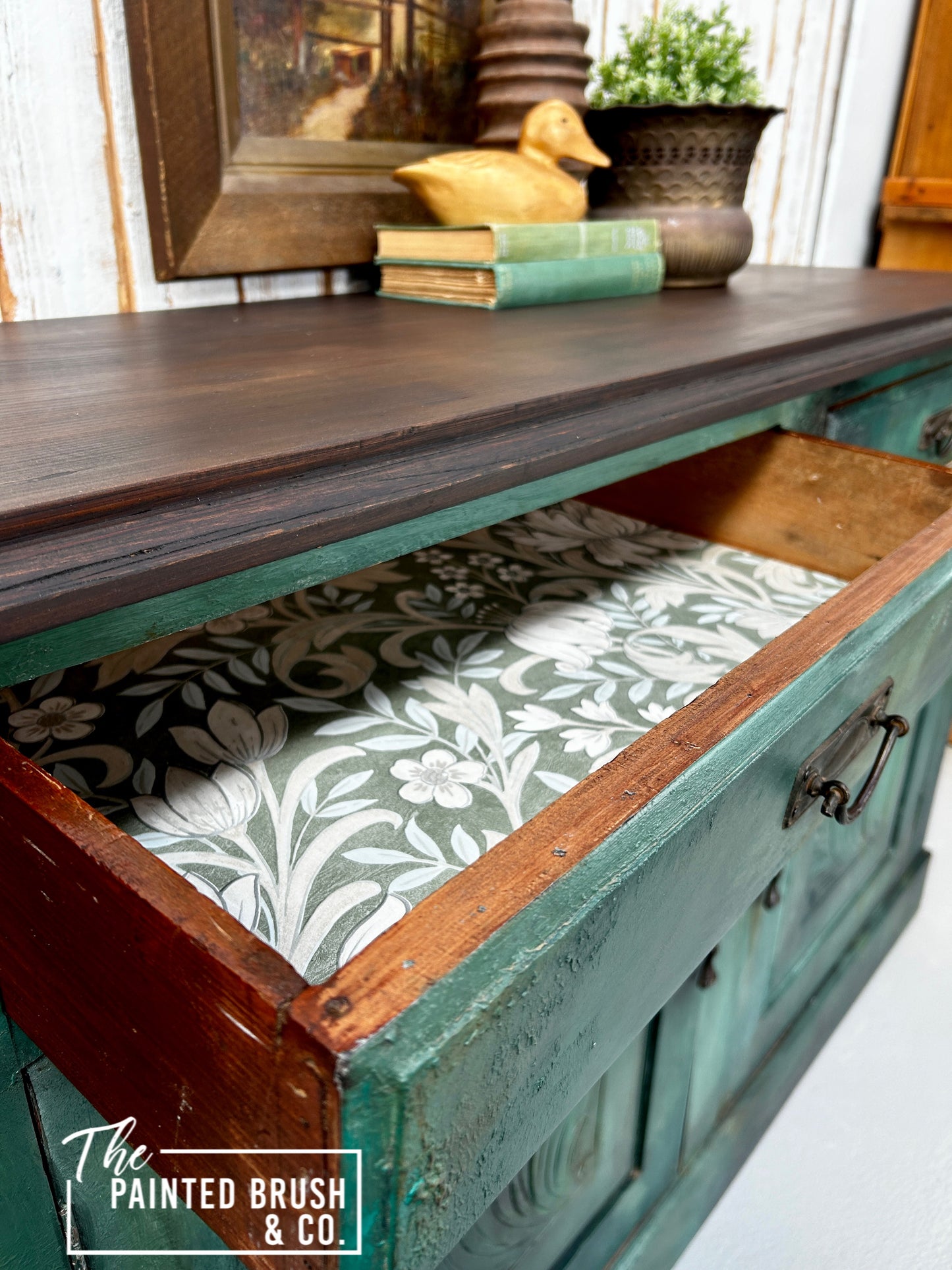 Grungy Green Sideboard