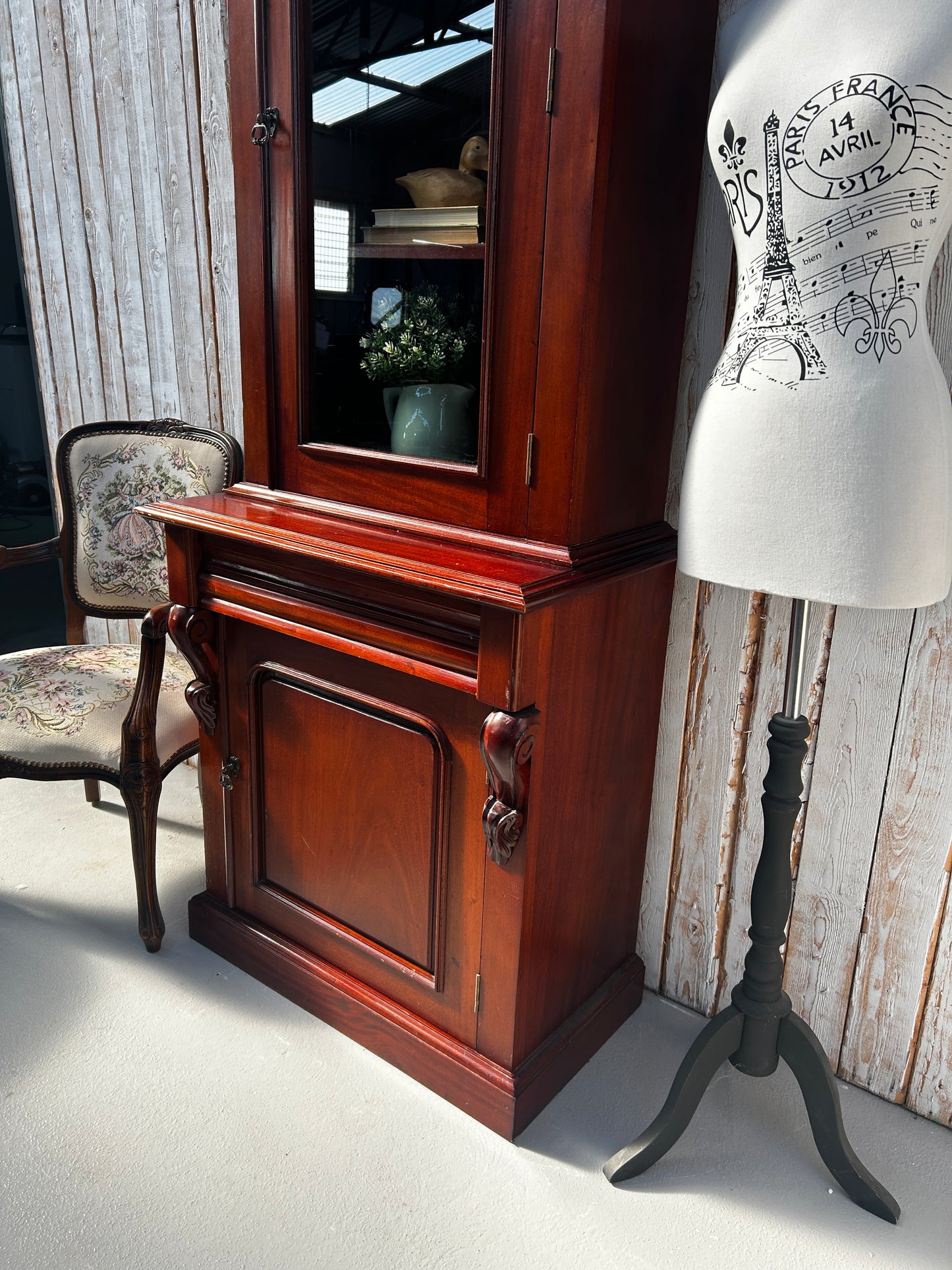 Reproduction Victorian era display case/bookcase