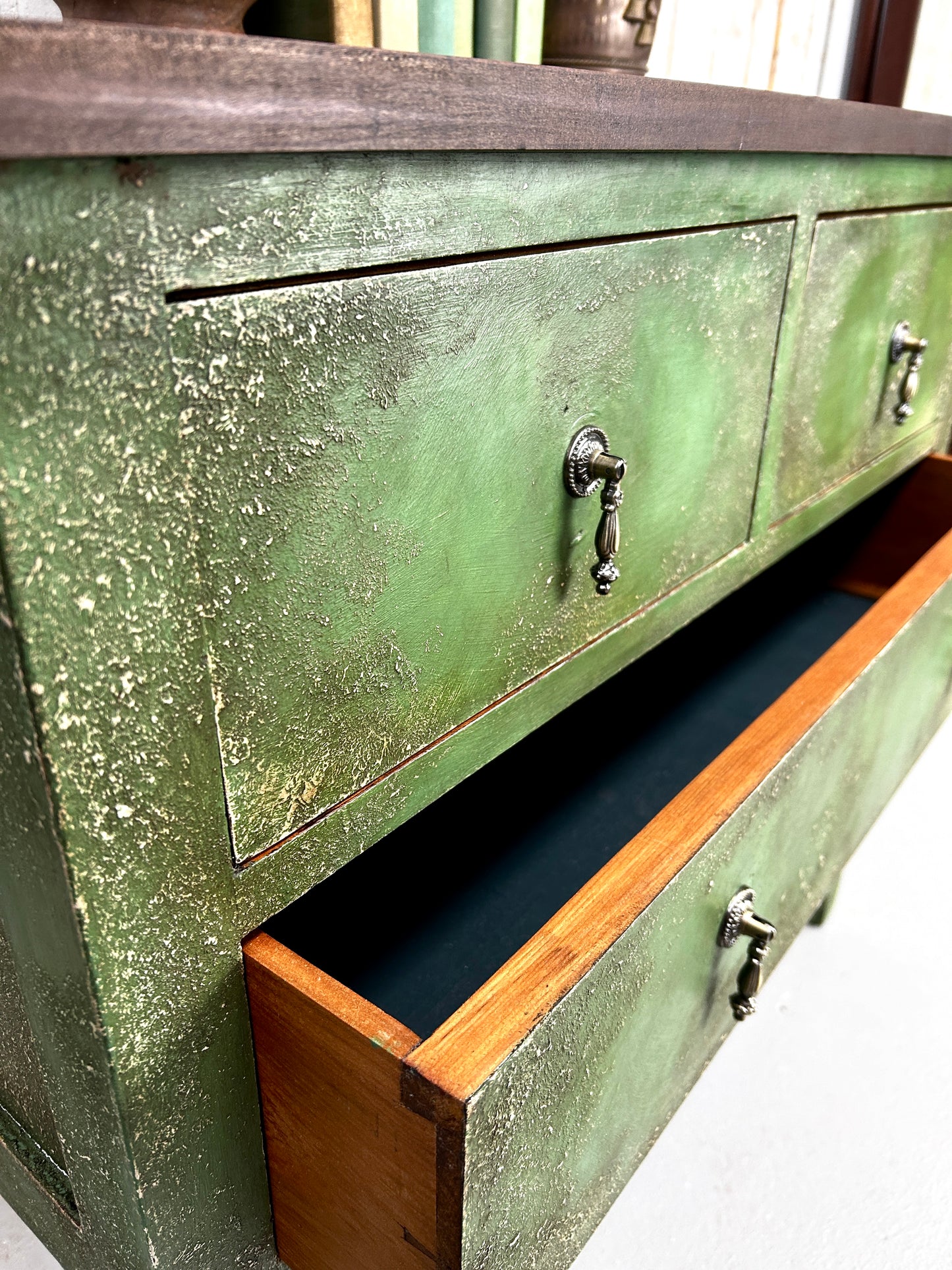 Vintage Textured Green Dresser