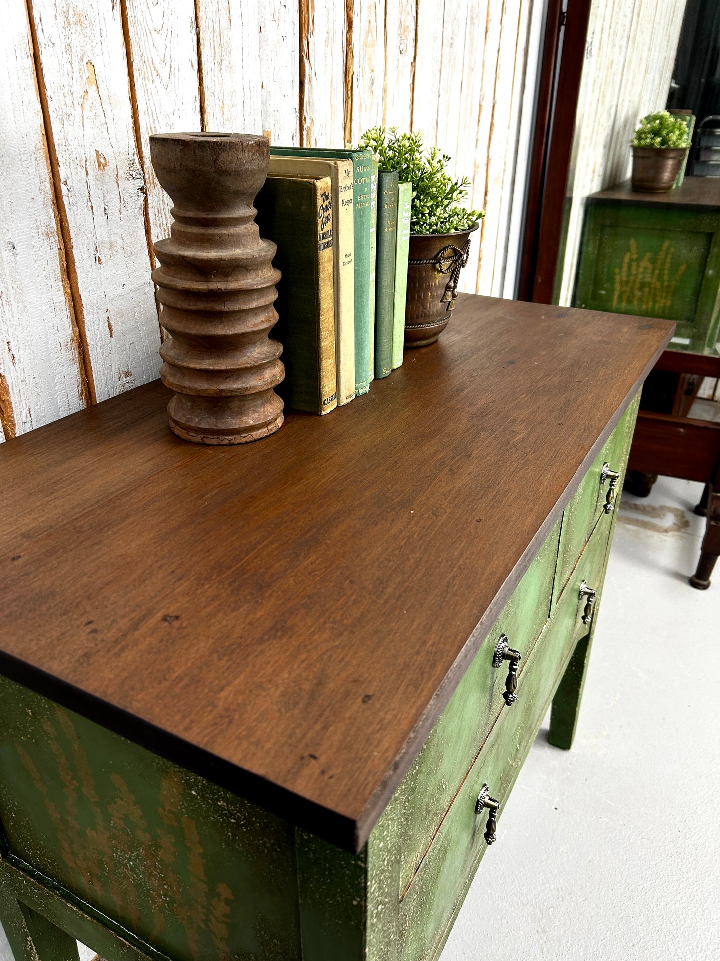 Vintage Textured Green Dresser