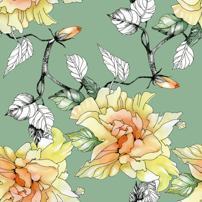 Mint Tissue Paper | Pastel Florals