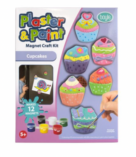 Boyle | Plaster and Paint Magnet Craft Kit | Cupcakes