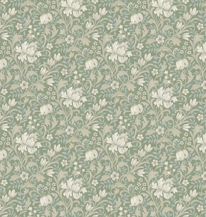 Wallpaper - Sage Floral Vines- 1m