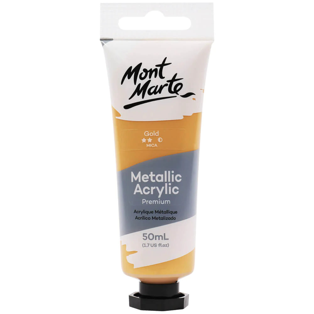 Mont Marte Acrylic Colour Paint 50ml -  Metallic Gold