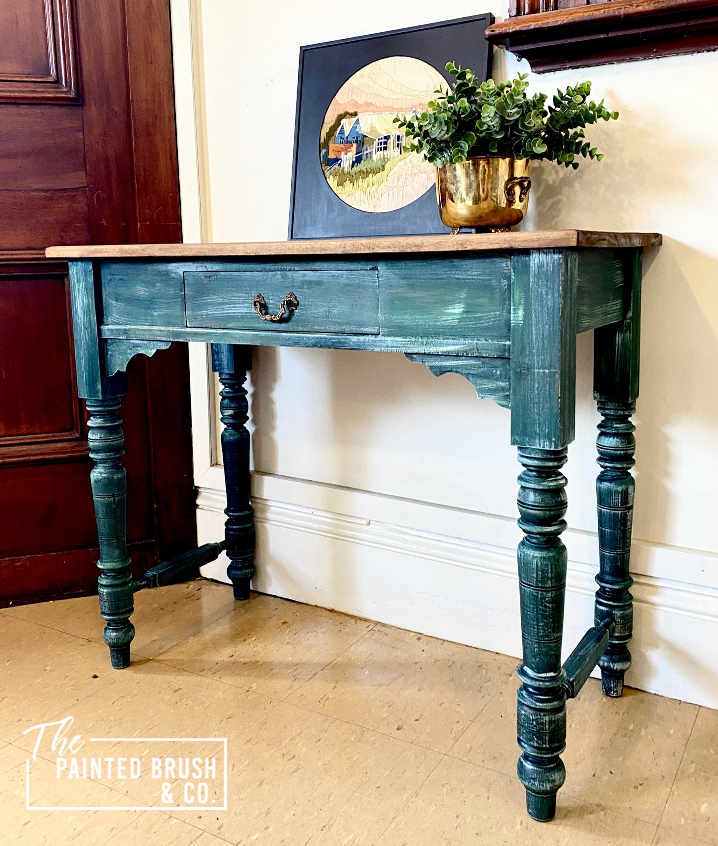 Faux Patina Hall Table