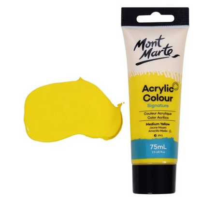 Mont Marte Acrylic Colour Paint 75ml - Medium Yellow
