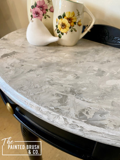 Faux Stone Demi Lune Hall Table