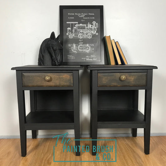 Rusty Industrial Bedside Tables (Pair)