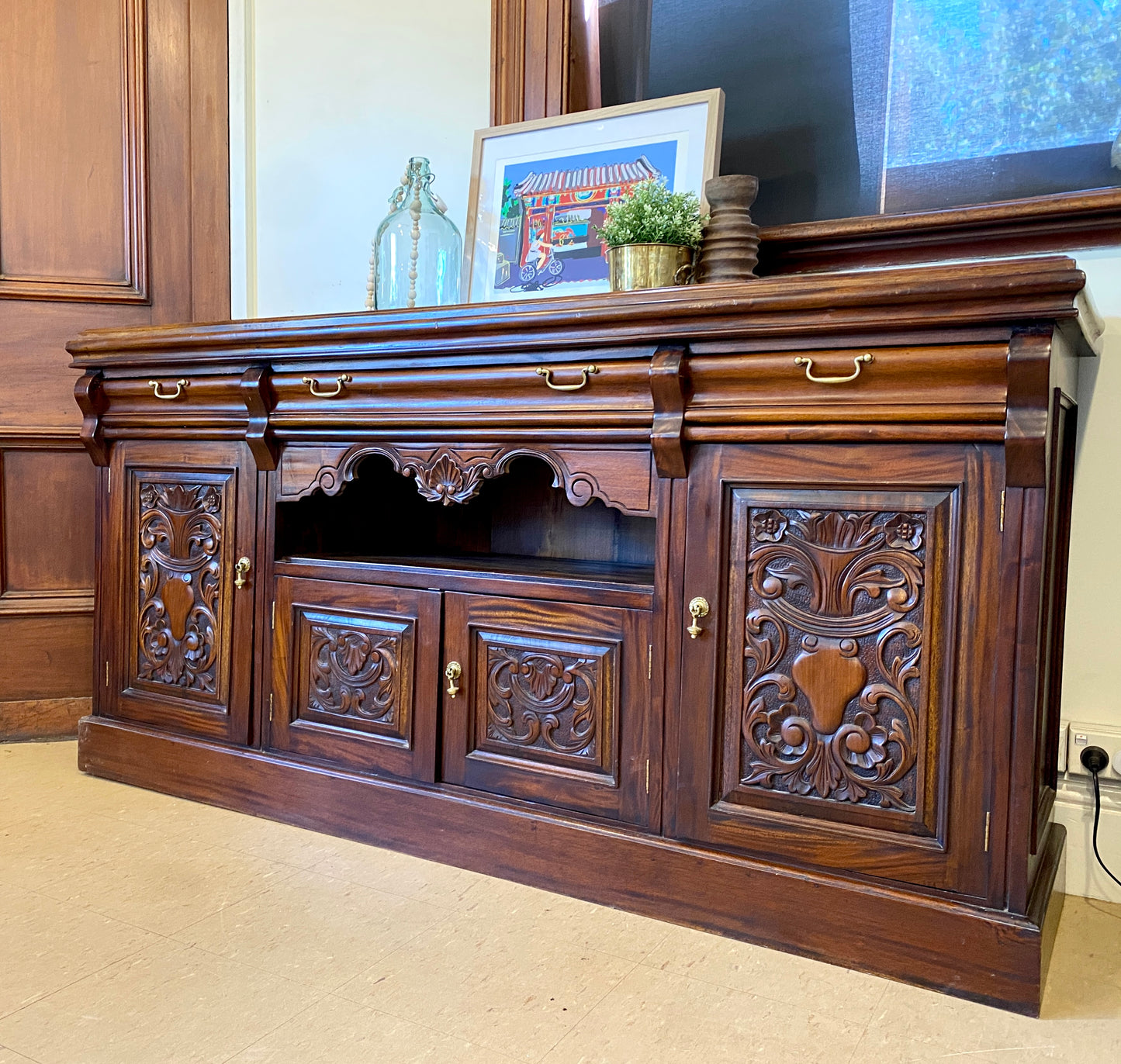 Reproduction Carved Sideboard