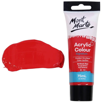 Mont Marte Acrylic Colour Paint Signature 75ml - Brilliant Red