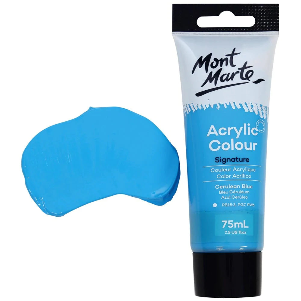 Mont Marte Acrylic Colour Paint Signature 75ml - Cerulean Blue